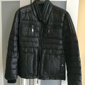 Men’s small/medium black puffy winter moto jacket